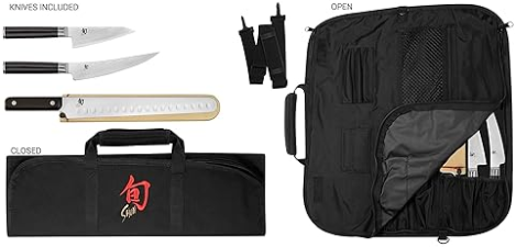 SHUN CLASSIC BBQ KNIFE SET WITH DAMASCUS STAINLESS STEEL, 4 PIECES