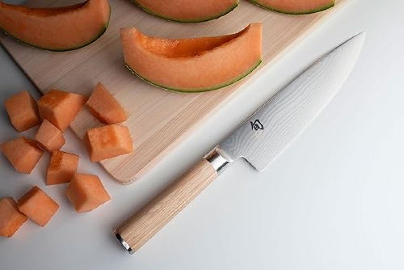 SHUN CLASSIC DAMASCUS BLONDE 3-PIECE KNIFE SET FROM SEKI, JAPAN: CHEF’S, BREAD, PARING KNIVES