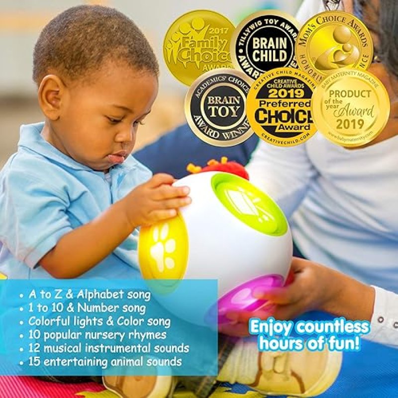 LEARNING CUBE - EDUCATIONAL MUSICAL ACTIVITY CENTER FOR INFANTS & TODDLERS - TOYS FOR 1 YEAR OLDS - FIRST BIRTHDAY GIFT