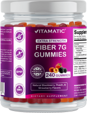 VITAMATIC PREBIOTIC FIBER GUMMIES - 240 PECTIN BASED GUMMIES FOR DIGESTIVE HEALTH