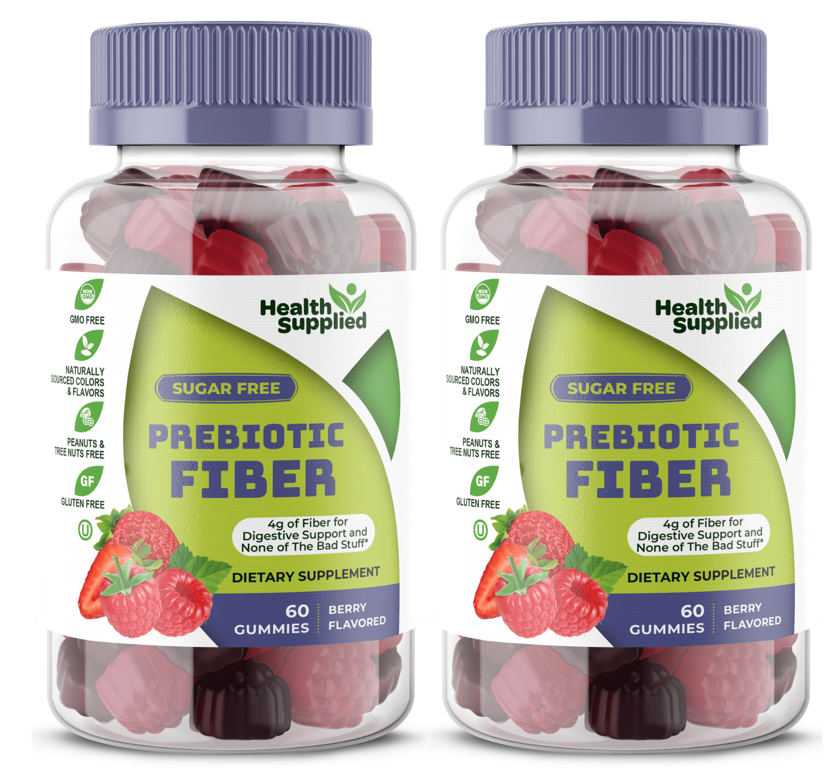 HEALTH SUPPLIED SUGAR-FREE PREBIOTIC FIBER GUMMIES FOR GUT HEALTH | KETO-FRIENDLY, BERRY FLAVOR