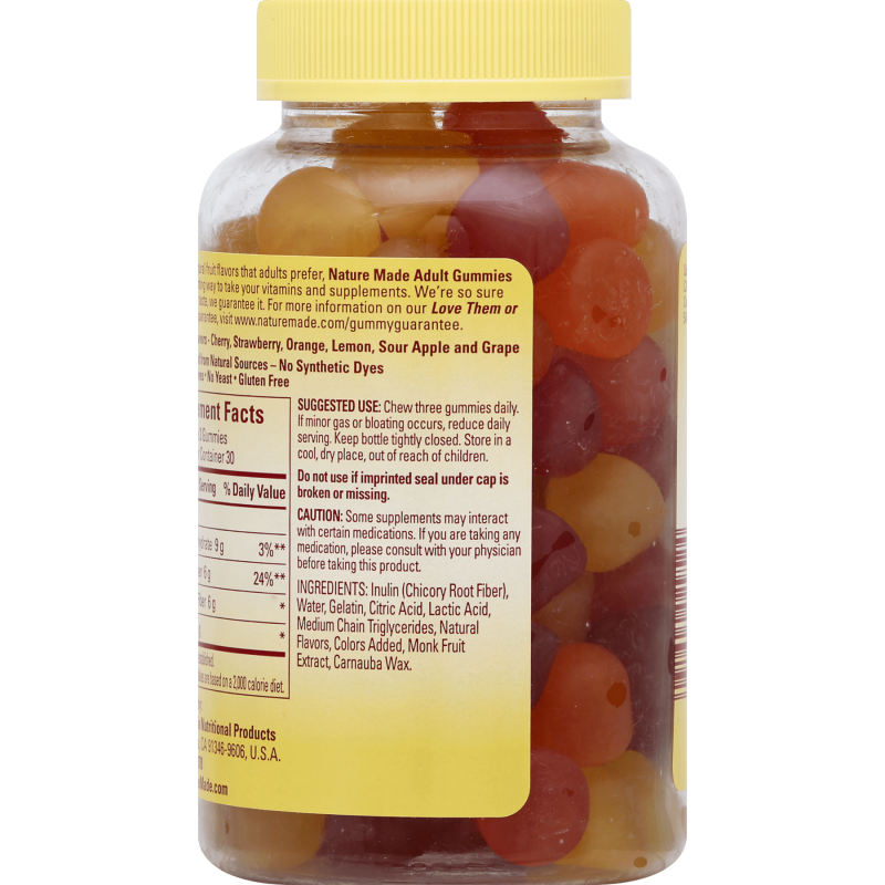 NATURE MADE HIGH-FIBER NATURE MADE GUMMIES, 90 COUNT - 6G DIETARY FIBER