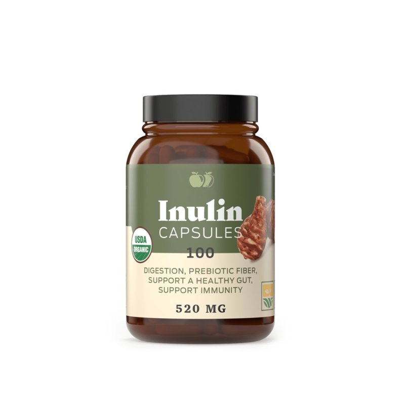 COMPLETE NATURAL ORGANIC INULIN CAPSULES - 520MG, 100 PILLS, JERUSALEM ARTICHOKE INULIN