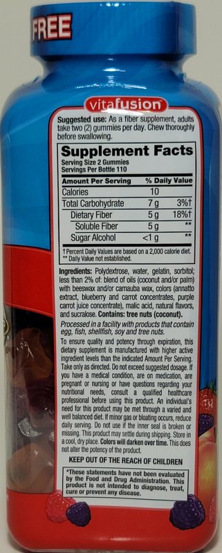 VITAFUSION FIBER WELL SUGAR-FREE GUMMIES - 2 PACK (220 CT) FOR DIGESTIVE HEALTH