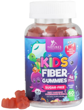 NATURE'S NUTRITION VEGAN RASPBERRY KIDS FIBER GUMMIES WITH PREBIOTIC PLANT-BASED BLEND - 60 GUMMIES