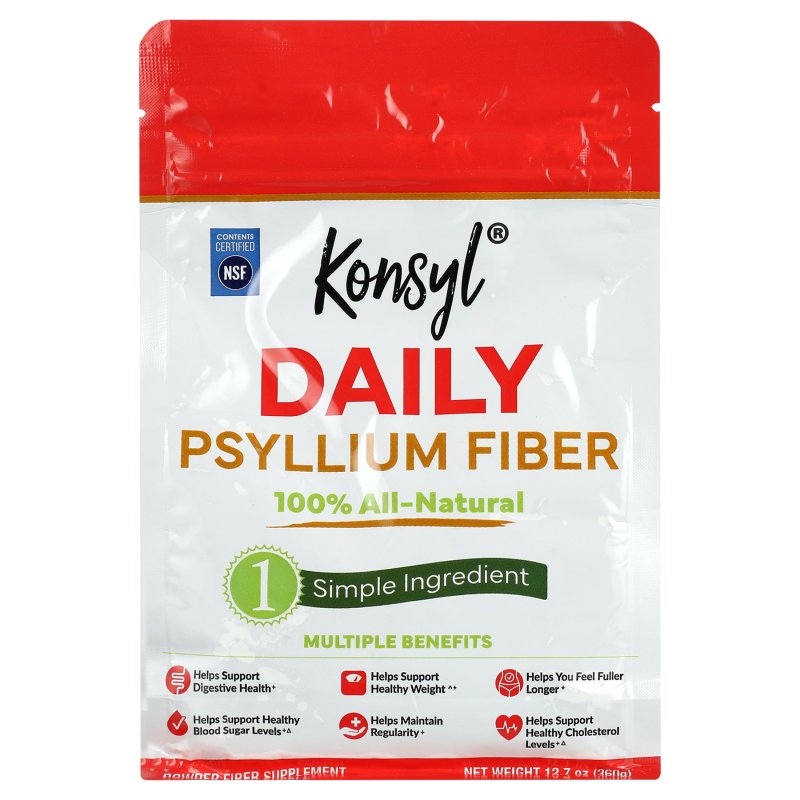 KONSYL DAILY PSYLLIUM FIBER SUPPLEMENT - 100% NATURAL, 5G FIBER, 60 SERVINGS - 12.7 OZ