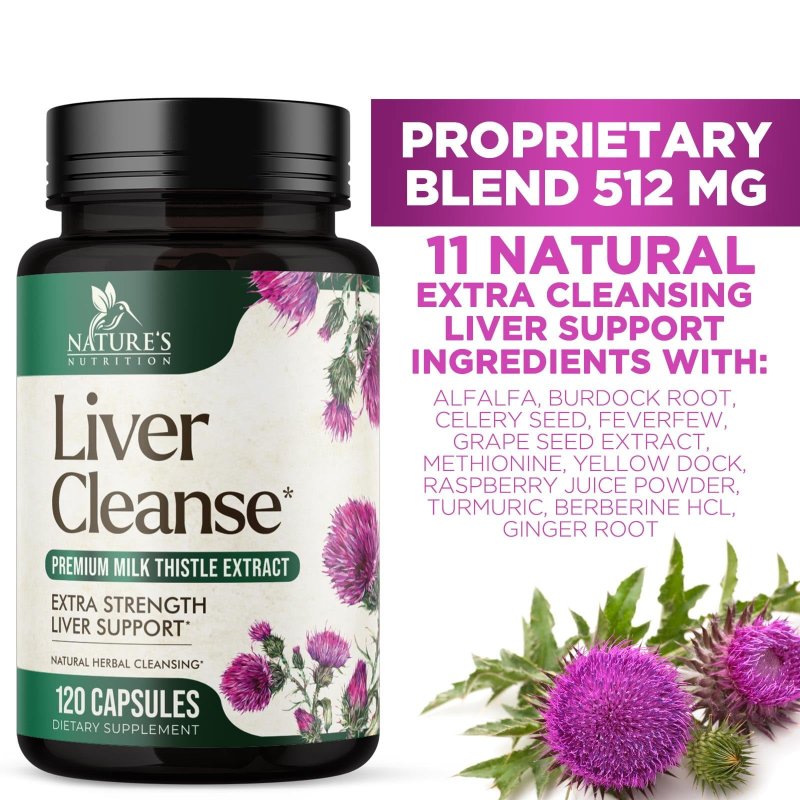 NATURAL LIVER CLEANSE SUPPLEMENT - 21 HERB FORMULA WITH MILK THISTLE, DANDELION & BEET - NON-GMO VEGAN - 120 CAPS