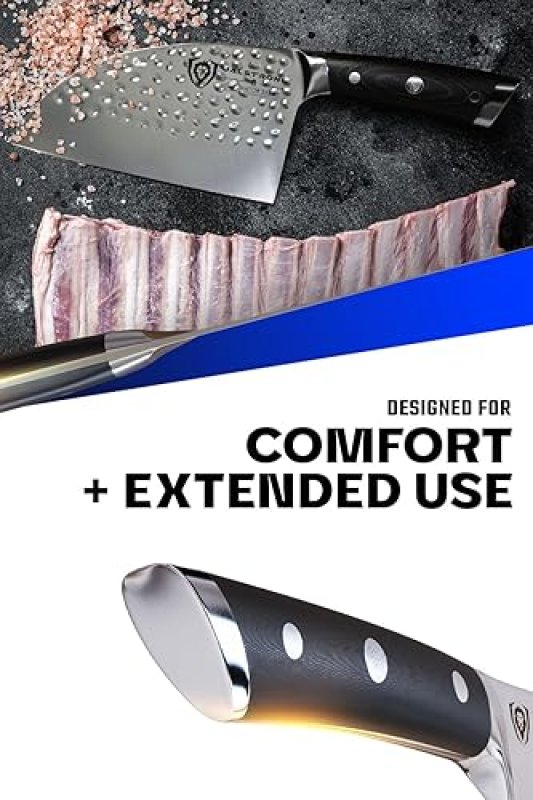 DALSTRONG 7.5" SERBIAN CHEF KNIFE - GLADIATOR SERIES ELITE - GERMAN HC STEEL - MEAT CLEAVER - RAZOR SHARP - G10 HANDLE - W/SHEATH