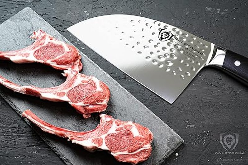 DALSTRONG 7.5" SERBIAN CHEF KNIFE - GLADIATOR SERIES ELITE - GERMAN HC STEEL - MEAT CLEAVER - RAZOR SHARP - G10 HANDLE - W/SHEATH