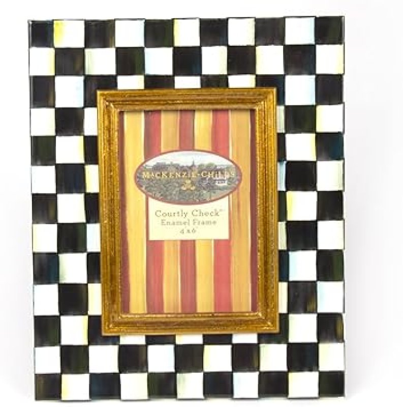MACKENZIE-CHILDS COURTLY CHECK ENAMEL FRAME - 4X6 INCH