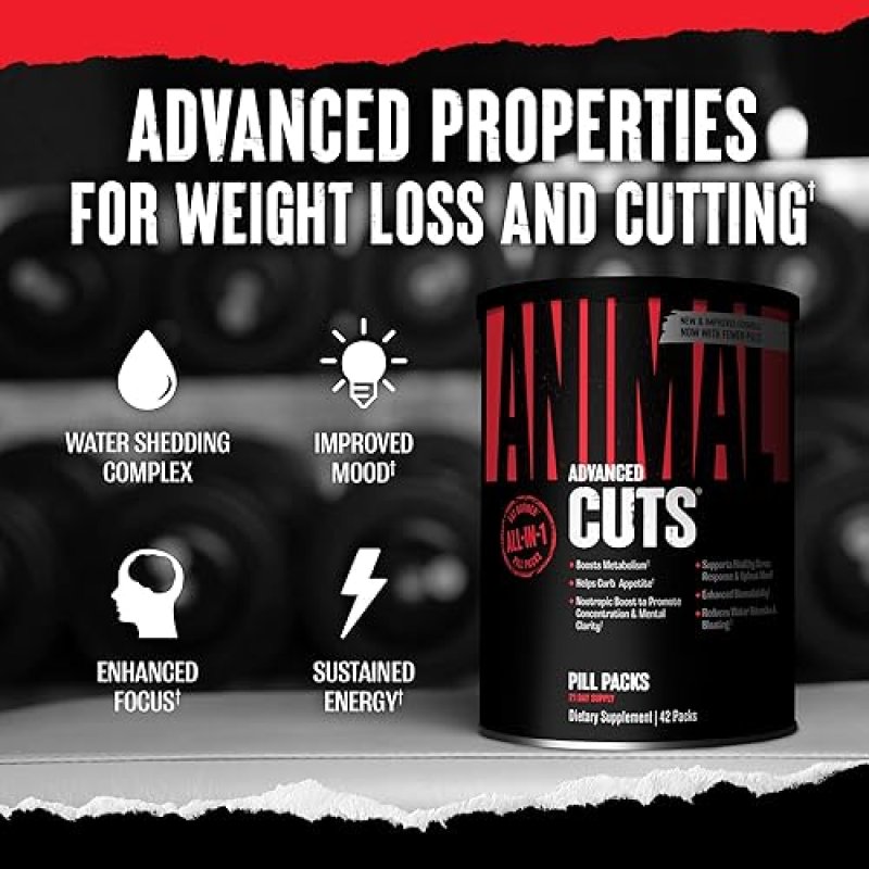 UNIVERSAL NUTRITION ANIMAL CUTS THERMOGENIC FAT BURNER - METABOLISM BOOST PILLS FOR WEIGHT LOSS - ENERGY, FOCUS, KETONES APPETITE SUPPRESSANT - 42 PACKS