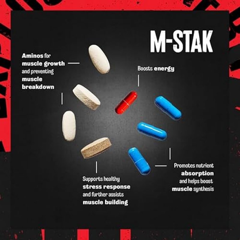 UNIVERSAL NUTRITION ANIMAL M-STAK MUSCLE BUILDER & ANABOLIC MASS GAINER SUPPLEMENT - LEAN MUSCLE GROWTH & ENERGY BOOST - 21 PACKS