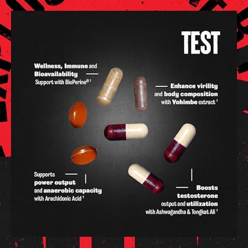 UNIVERSAL NUTRITION ANIMAL TEST TESTOSTERONE BOOSTER FOR MEN - MALE ENHANCING SUPPLEMENT FOR STRENGTH ATHLETES & BODYBUILDERS - STAMINA, ENDURANCE, MUSCLE GROWTH - 21 DAY CYCLE