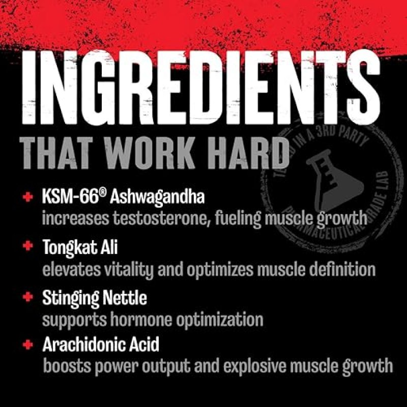 UNIVERSAL NUTRITION ANIMAL TEST TESTOSTERONE BOOSTER FOR MEN - MALE ENHANCING SUPPLEMENT FOR STRENGTH ATHLETES & BODYBUILDERS - STAMINA, ENDURANCE, MUSCLE GROWTH - 21 DAY CYCLE