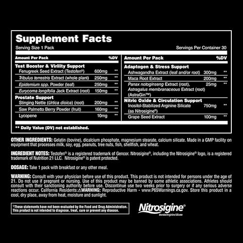 UNIVERSAL NUTRITION ANIMAL TNT+ MEN'S PROSTATE & STRESS SUPPORT WITH NITRIC OXIDE