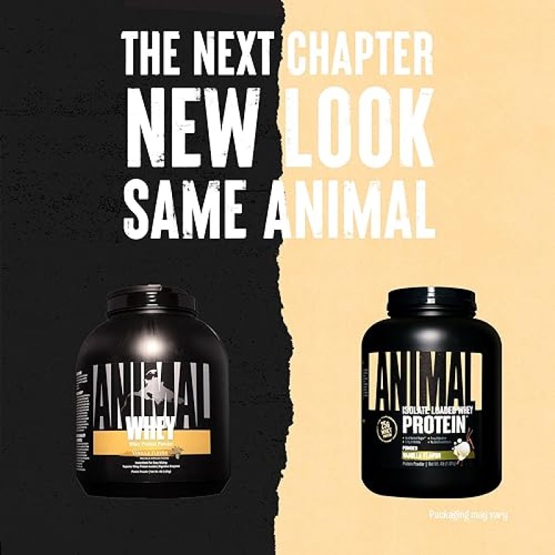 UNIVERSAL NUTRITION VANILLA ANIMAL WHEY ISOLATE PROTEIN POWDER - 25G PROTEIN, MUSCLE BUILDER FOR MEN & WOMEN - PRE & POST WORKOUT RECOVERY WITH DIGESTIVE ENZYMES - LOW SUGAR - 4 LBS