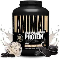 UNIVERSAL NUTRITION COOKIES & CREAM ANIMAL WHEY ISOLATE PROTEIN POWDER - 25G PROTEIN - PRE & POST WORKOUT MUSCLE BUILDER & RECOVERY WITH DIGESTIVE ENZYMES - MEN & WOMEN - 4 LBS