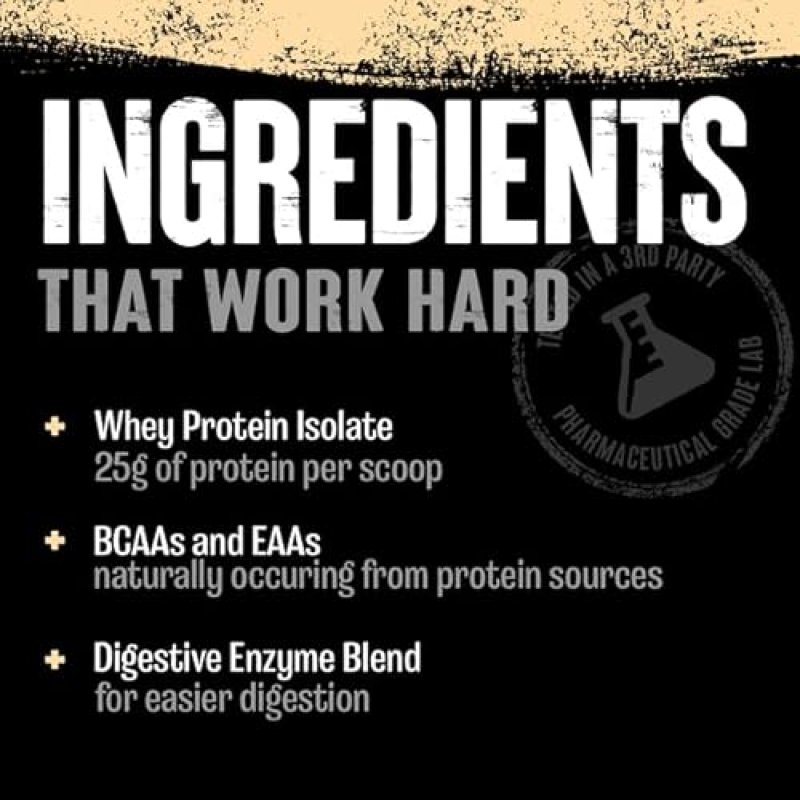 UNIVERSAL NUTRITION COOKIES & CREAM ANIMAL WHEY ISOLATE PROTEIN POWDER - 25G PROTEIN - PRE & POST WORKOUT MUSCLE BUILDER & RECOVERY WITH DIGESTIVE ENZYMES - MEN & WOMEN - 4 LBS