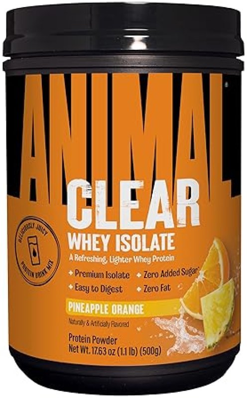 UNIVERSAL NUTRITIONPINEAPPLE ORANGE CLEAR WHEY ISOLATE PROTEIN POWDER - 5G BCAA, EASY DIGEST, DELICIOUSLY JUICY - 500G