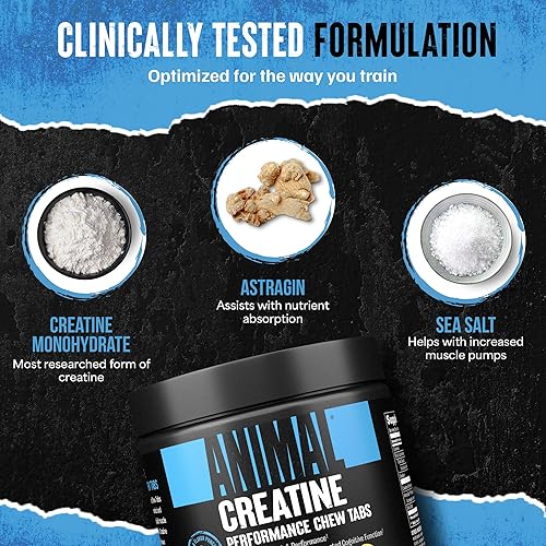 UNIVERSAL NUTRITION ENHANCED CREATINE CHEWS WITH ASTRAGIN & SEA SALT - LEMON ICE
