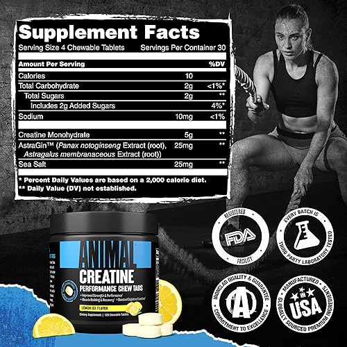 UNIVERSAL NUTRITION ENHANCED CREATINE CHEWS WITH ASTRAGIN & SEA SALT - LEMON ICE