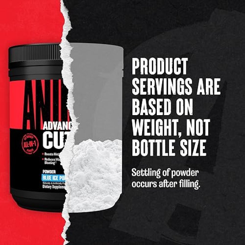 UNIVERSAL NUTRITION ANIMAL CUTS THERMOGENIC FAT BURNER POWDER - WEIGHT LOSS SUPPLEMENT FOR METABOLISM, ENERGY, FOCUS, KETONES, APPETITE SUPPRESSANT - BLUE ICE POP FLAVOR'