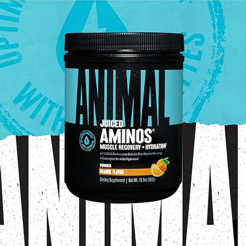UNIVERSAL NUTRITION ANIMAL JUICED AMINO ACIDS BCAA POWDER EAA MATRIX HYDRATION ELECTROLYTES RECOVERY ORANGE 30 SERVINGS