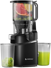 AMZCHEF COLD PRESS JUICER FOR WHOLE FRUIT & VEGETABLES, EASY TO CLEAN, HIGH YIELD - BLACK