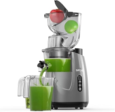 SIFENE COLD PRESS JUICER MACHINE - LARGE FEED CHUTE, HIGH JUICE YIELD, EASY CLEAN, GRAY