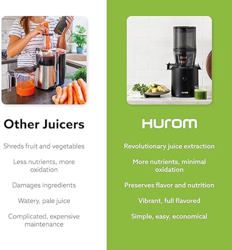 HUROM H320 SLOW JUICER | SELF-FEEDING COLD PRESS FOR VEG & FRUIT | HIGH YIELD | BPA