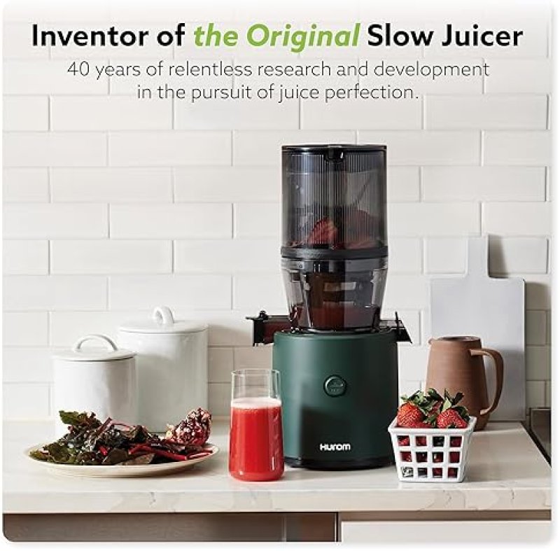 HUROM H320 SLOW JUICER FOR VEGETABLES AND FRUIT | SELF-FEEDING COLD PRESS MACHINE | HIGH YIELD | BPA FREE | EASY TO CLEAN