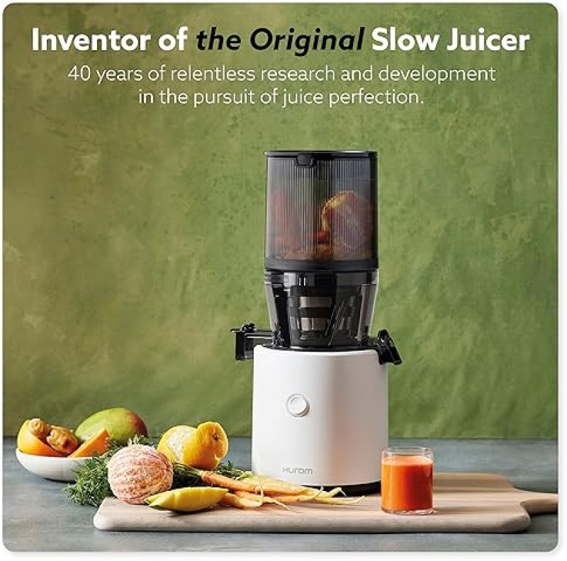 HUROM H320 SLOW JUICER | WHITE | COLD PRESS JUICE MACHINE | HIGH YIELD | BPA FREE | EASY TO CLEAN