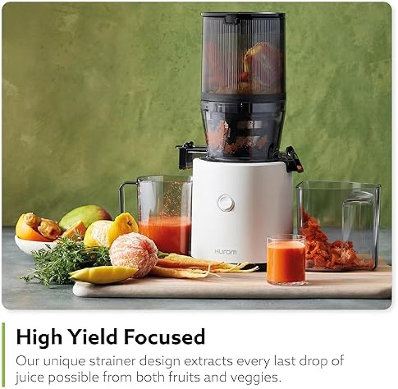 HUROM H320 SLOW JUICER | WHITE | COLD PRESS JUICE MACHINE | HIGH YIELD | BPA FREE | EASY TO CLEAN