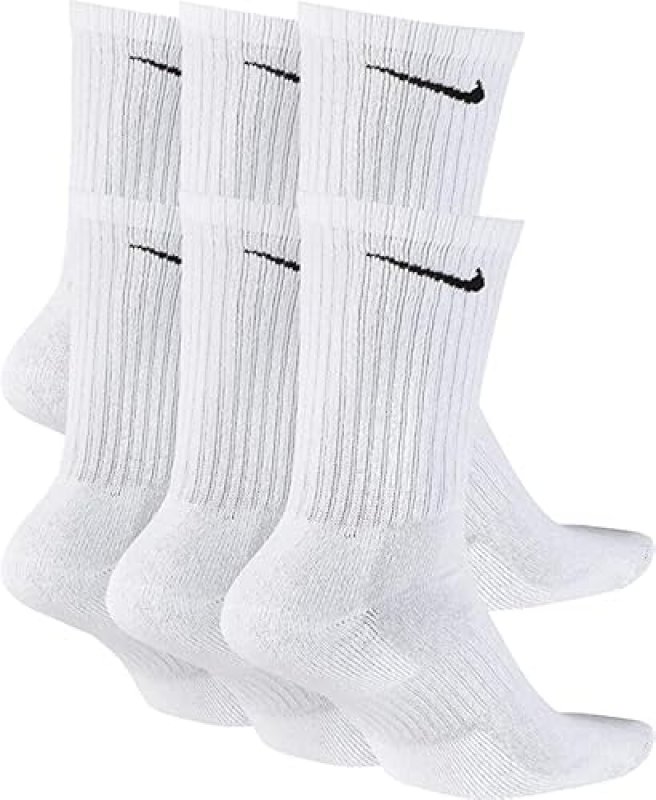 NIKE MEN'S DRI-FIT EVERYDAY CUSHIONED CREW SOCKS - WHITE, LARGE (12 PAIRS)