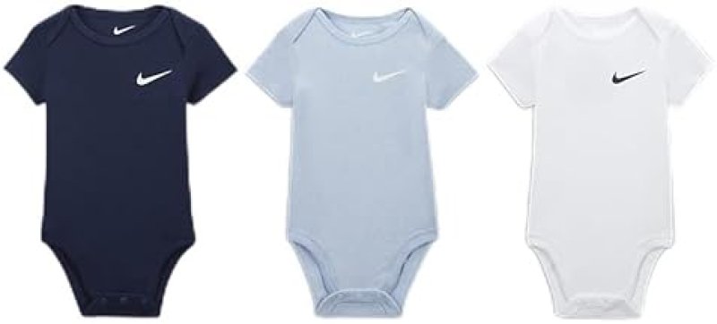 NIKE 3-PACK ONESIES IN MIDNIGHT NAVY, SIZE 3 MONTHS