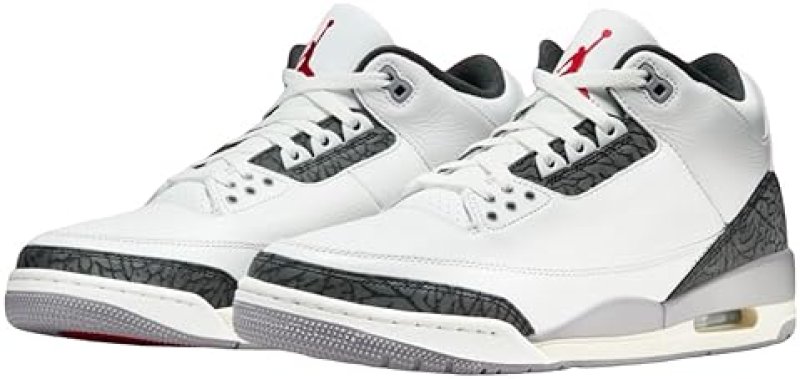 NIKE AIR JORDAN 3 RETRO SUMMIT WHITE/FIRE RED 'CEMENT GREY'