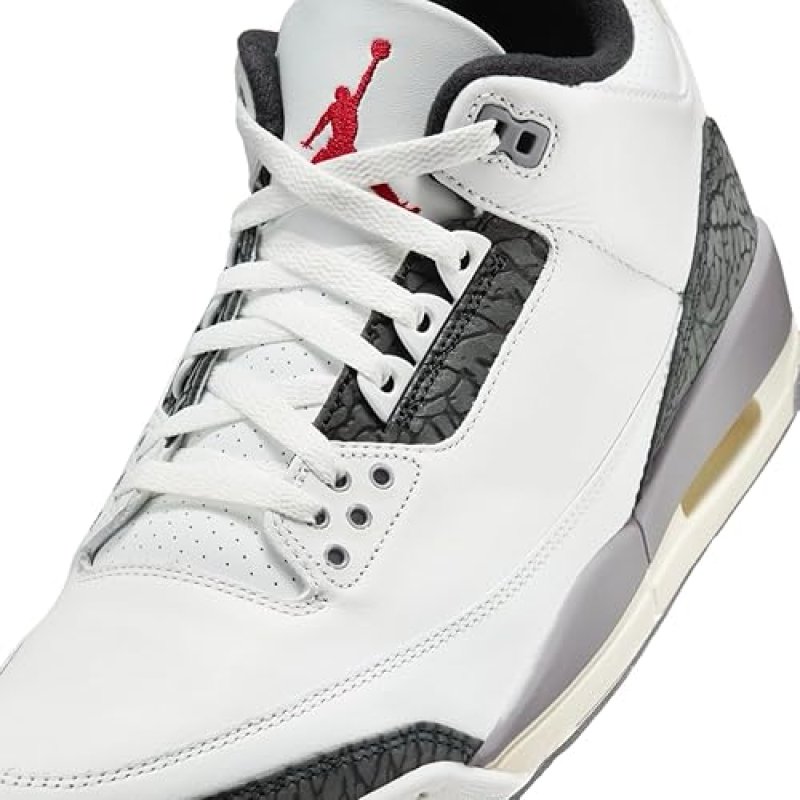 NIKE AIR JORDAN 3 RETRO SUMMIT WHITE/FIRE RED 'CEMENT GREY'