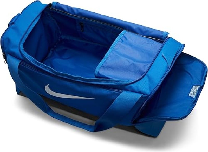 NIKE BRASILIA TRAINING DUFFEL BAG IN GAME ROYAL/BLACK/WHITE