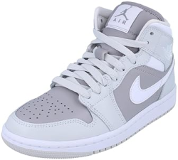 NIKE WOMEN'S AIR JORDAN 1 MID SHOES - PHOTON DUST/ATMOSPHERE GREY/WHITE