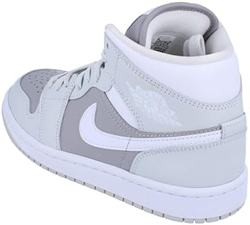 NIKE WOMEN'S AIR JORDAN 1 MID SHOES - PHOTON DUST/ATMOSPHERE GREY/WHITE