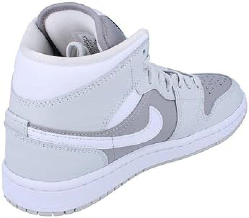 NIKE WOMEN'S AIR JORDAN 1 MID SHOES - PHOTON DUST/ATMOSPHERE GREY/WHITE