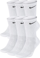 NIKE MEN'S DRI-FIT EVERYDAY CUSHIONED CREW SOCKS, WHITE, LARGE (6 PAIRS)