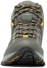 COLUMBIA MEN'S GRANITE TRAIL MID WATERPROOF BOOTS - DARK GREY/RAW HONEY, SIZE 13