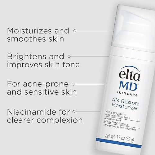 ELTAMD AM RESTORE LIGHT FACE MOISTURIZER WITH NIACINAMIDE & HYALURONIC ACID, 1.7 OZ PUMP