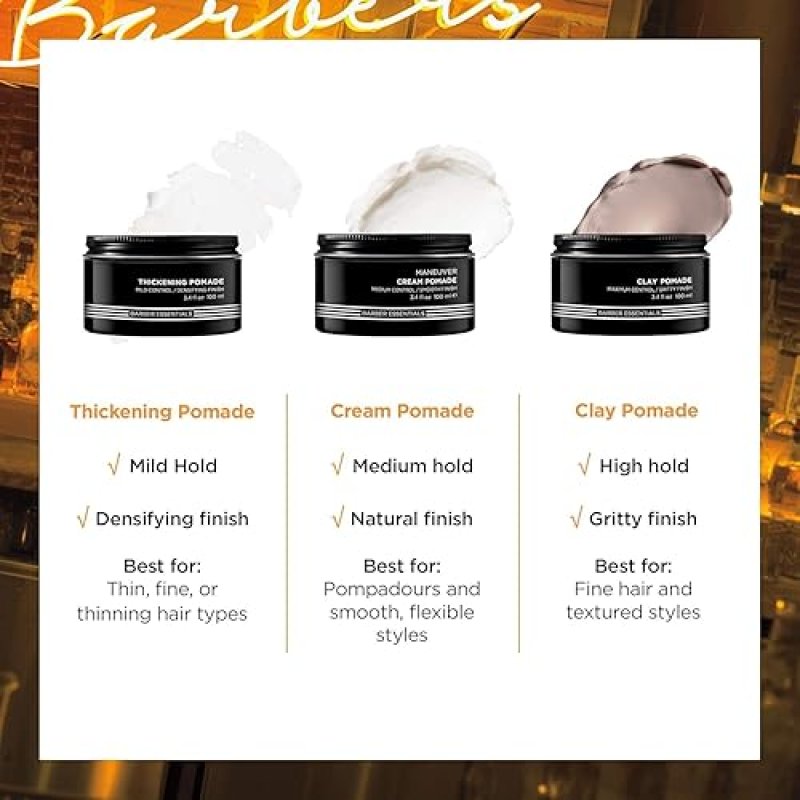 REDKEN BREWS CREAM POMADE: MEDIUM HOLD, NATURAL FINISH, ALL HAIR TYPES