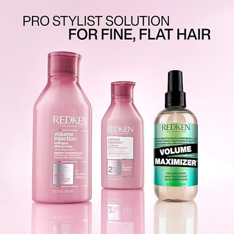 REDKEN VOLUME INJECTION SHAMPOO - ADDS LIFT & BODY, VOLUMIZES & DETANGLES, PARABEN-FREE