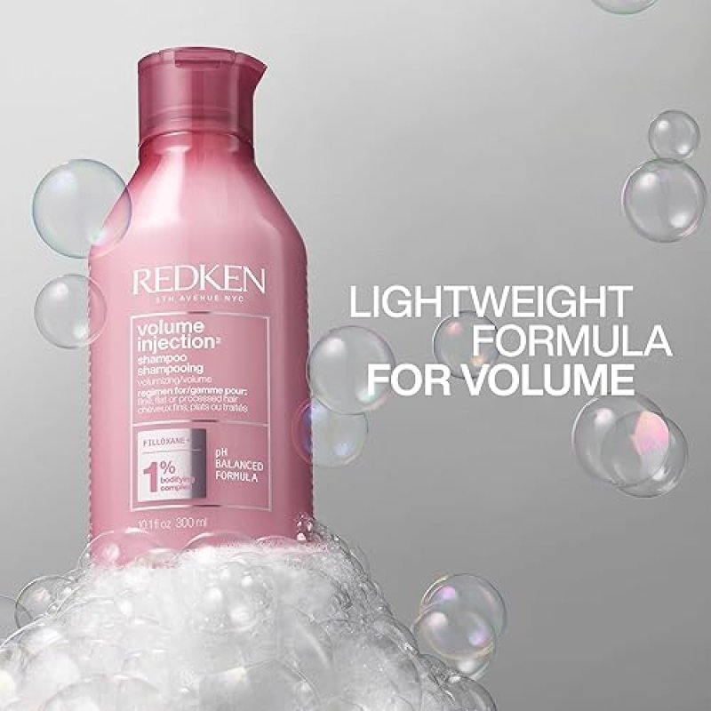 REDKEN VOLUME INJECTION SHAMPOO - ADDS LIFT & BODY, VOLUMIZES & DETANGLES, PARABEN-FREE