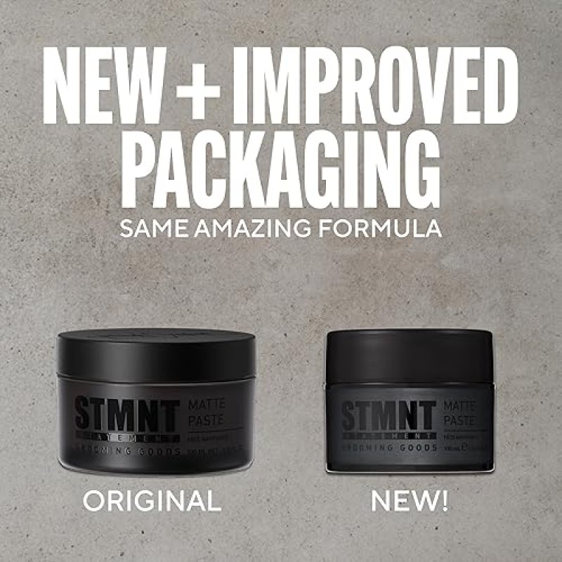 STMNT GROOMING MATTE PASTE 3.38 OZ | STRONG HOLD & HIGH VOLUME | HAIR CLAY FOR MEN | NON-GREASY FORMULA | DRY & DAMP HAIR STYLING