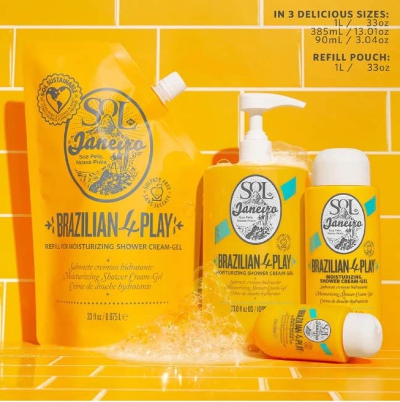 SOL DE JANEIRO BRAZILIAN PLAY MOISTURIZING SHOWER CREAM-GEL - HYDRATING BODY WASH FOR SOFT SKIN