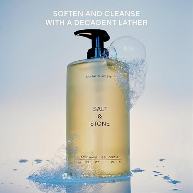 SALT&STONE ANTIOXIDANT-RICH BODY WASH FOR DEEP HYDRATION | UNISEX, SULFATE, PARABEN, & DYE FREE | SOFTENS & HYDRATES SKIN